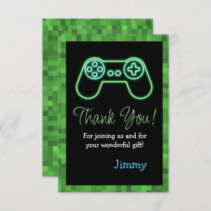 Gaming Birthday Thank You Card
