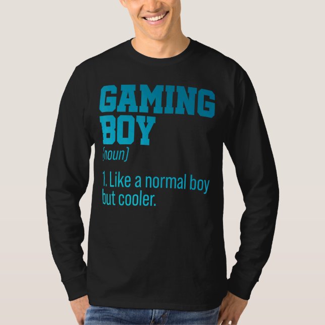 Gaming Boy Noun Definition Console Controller Vide T-Shirt (Front)