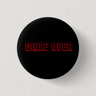 gaming button- game over 3 cm round badge