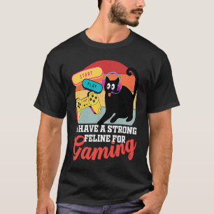 Gaming cat feline video game  gamers men women kid T-Shirt