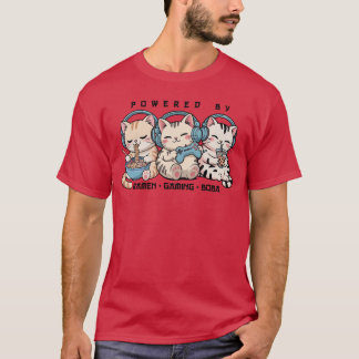 Gaming Cats Powered by Gaming Rame Gamer Kawaii Ca T-Shirt