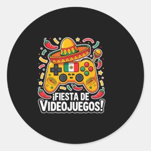 Gaming cinco de mayo baske classic round sticker