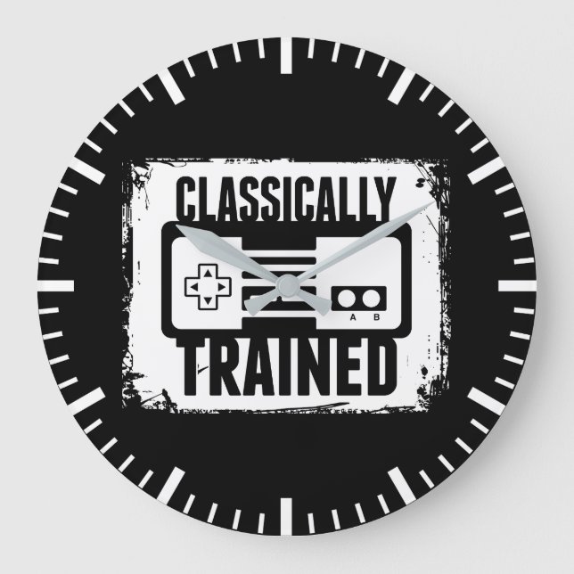 Gaming - Classically Trained - Funny Video Game Large Clock (Front)