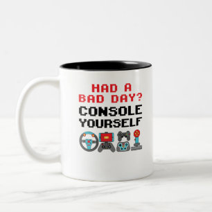 Gaming Console Funny Pun Gamer Video Games Player Two-Tone Coffee Mug