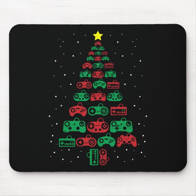 Gaming Controller Christmas Tree Gamer Party Cool  Mouse Mat (Front)