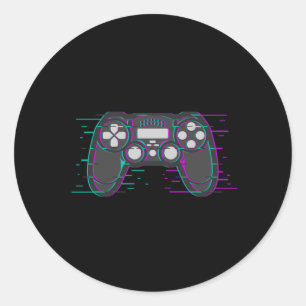 Gaming Controller Game Gamer Video Game Gift Idea Classic Round Sticker