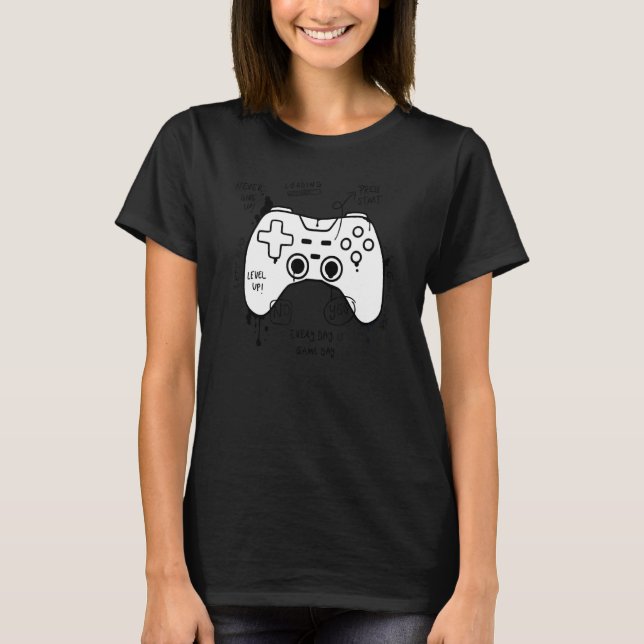 Gaming Controller Graffiti Style Illustration Quot T-Shirt (Front)