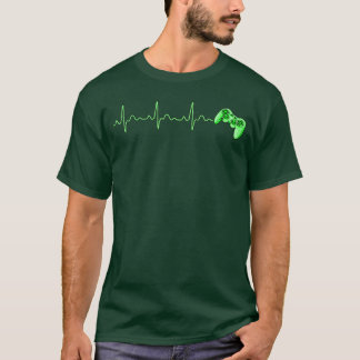 Gaming Controller Heartbeat Girl For Addicted Vide T-Shirt