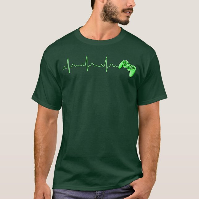 Gaming Controller Heartbeat Girl For Addicted Vide T-Shirt (Front)