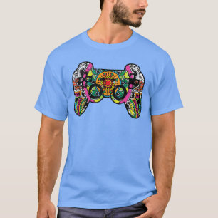 Gaming Controller Mandala Floral Pattern Cool Game T-Shirt