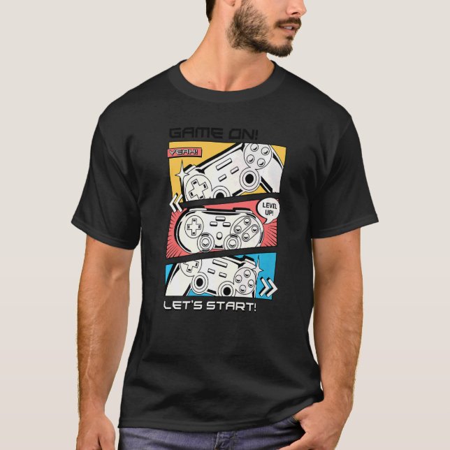 Gaming Controller Never Say Game Over Game On Illu T-Shirt (Front)