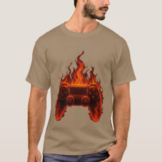 Gaming Controller On Fire Gaming Lover Console Gam T-Shirt