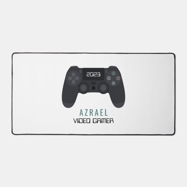Gaming Controller, Video Gamer Desk Mat (Front)