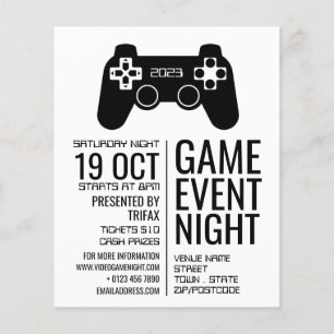 Gaming Controller, Video Gamer Event Advertising Flyer