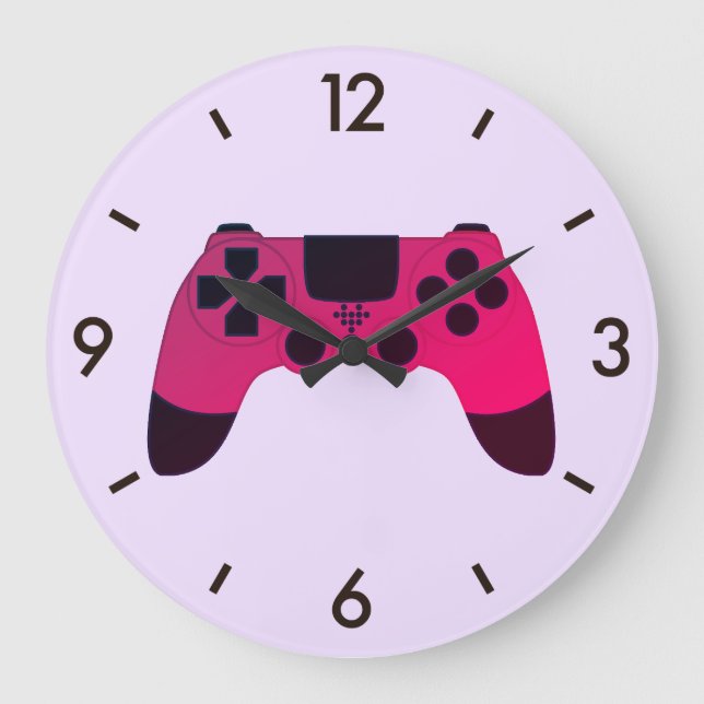 Gaming Controller Video Games Nerd Gamer Large Clock (Front)