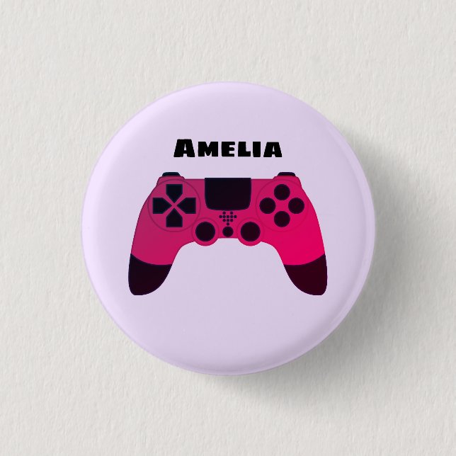 Gaming Controller Video Games Nerd Gamer Name 3 Cm Round Badge (Front)