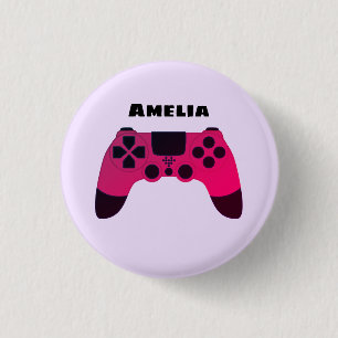 Gaming Controller Video Games Nerd Gamer Name 3 Cm Round Badge