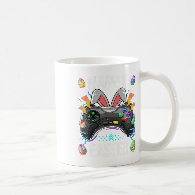 Gaming Controller With Bunny Ears Funny Easter Vid Coffee Mug (Right)
