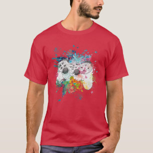 Gaming controller with colourful colours gift game T-Shirt
