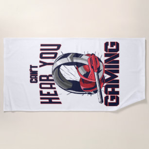 Gaming design with headset beach towel