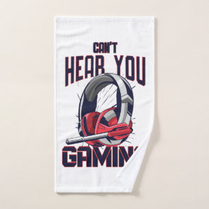 Gaming design with headset hand towel