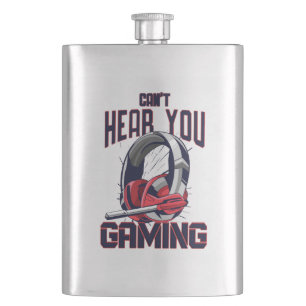 Gaming design with headset hip flask