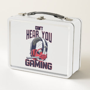 Gaming design with headset metal lunch box