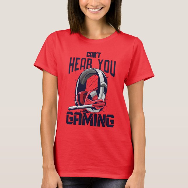 Gaming design with headset T-Shirt (Front)