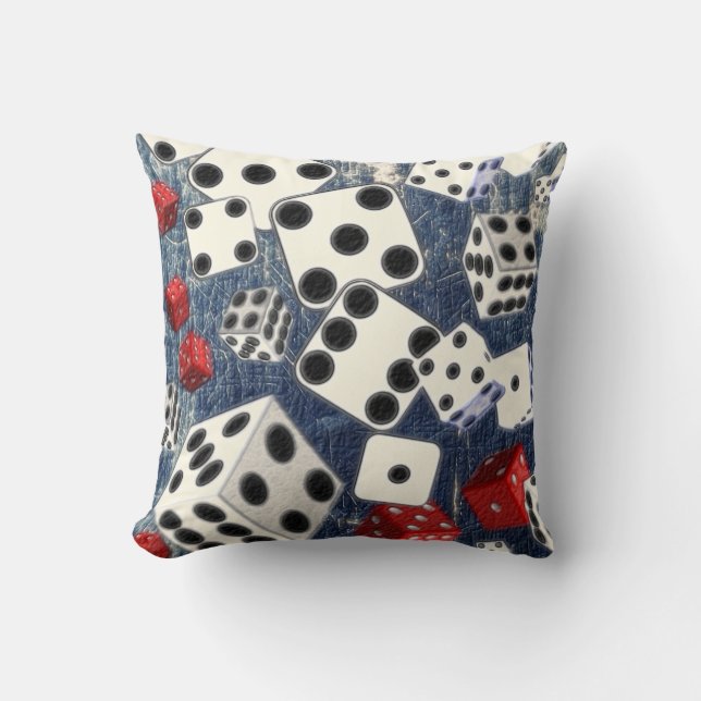 Gaming Dice Throw Pillow (Front)