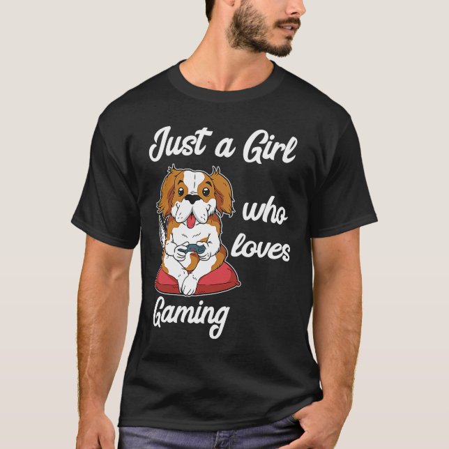 Gaming dog gamer girls game consoles gamer video g T-Shirt (Front)