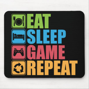 Gaming - Eat, Sleep, Game, Repeat - Gamer, Funny Mouse Mat