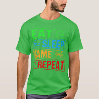 Gaming Eat Sleep Game Repeat Gift Multiplayer Vide T-Shirt