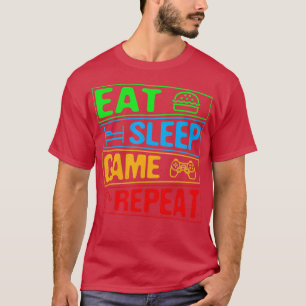 Gaming Eat Sleep Game Repeat Gift Multiplayer Vide T-Shirt
