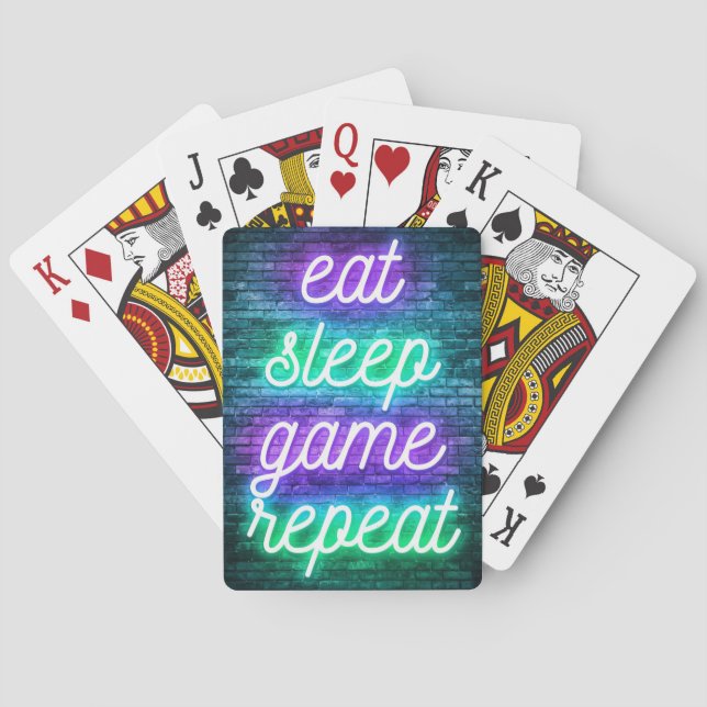 Gaming Eat Sleep Repeat Playing Cards (Back)