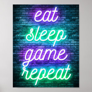 Gaming Eat Sleep Repeat Poster