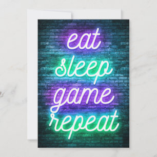 Gaming Eat Sleep Repeat Thank You Card