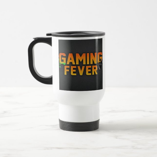 "Gaming Fever" Travel Coffee Mug (Left)