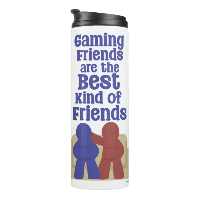 Gaming Friends Are Best Fun Meeple Design Thermal Tumbler (Rotated Right)