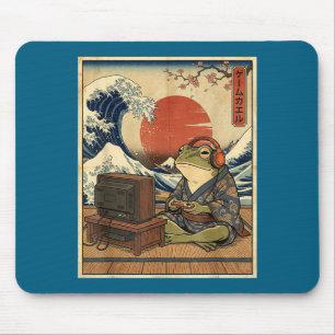 Gaming Frog Art Ukiyo-e Japanese Gamer Anime Men W Mouse Mat