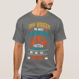 Gaming Funny Gamer Retro MY BRAIN IS 90 GAMING Con T-Shirt