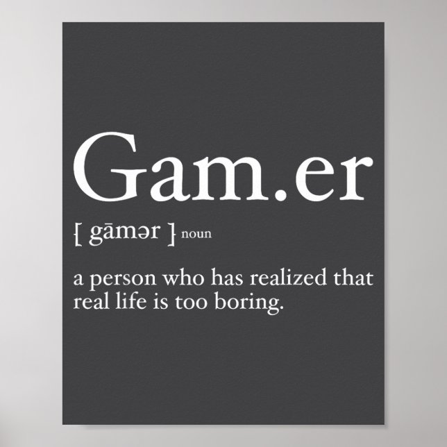 Gaming Funny Video Game Definition Gamer _ Funny G Poster (Front)