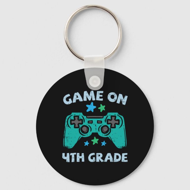 Gaming Game On 4th Grade Fourth First Day School G Key Ring (Front)