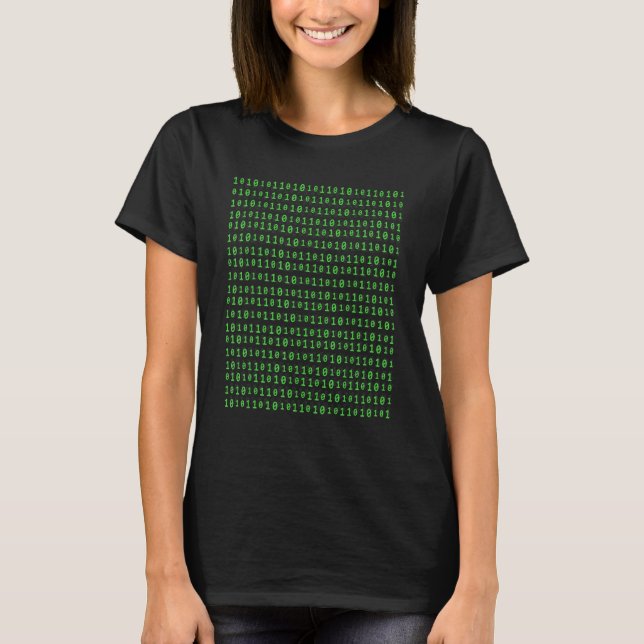 Gaming Gamer Binary Code Computer Science Programm T-Shirt (Front)