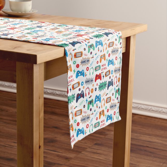 Gaming Gamer Birthday Party Table Runner (In Situ)