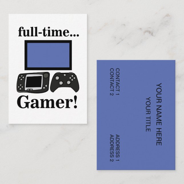 Gaming Gamer Funny Video Gamer Business Card (Front/Back)