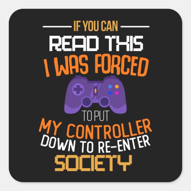 Gaming Gamer Social Distancing gift idea Square Sticker (Front)