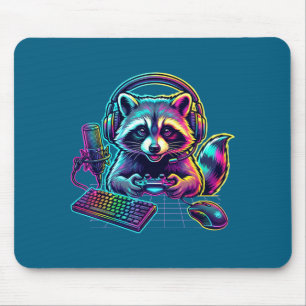 Gaming Gamer Video Lover Game Raccoon Fun Mouse Mat