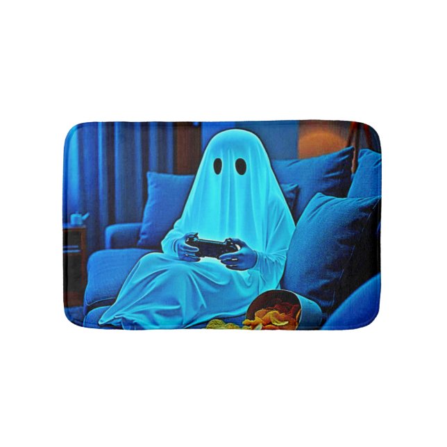 Gaming Ghost Cosy Night In Design Bath Mat (Front)