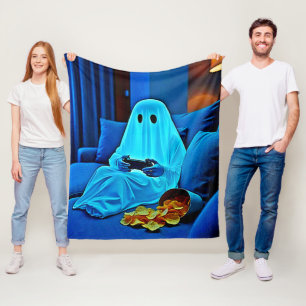 Gaming Ghost Cosy Night In Design Fleece Blanket