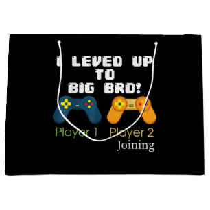 Gaming Gift I Level Up To Big Bro Brother Present Large Gift Bag